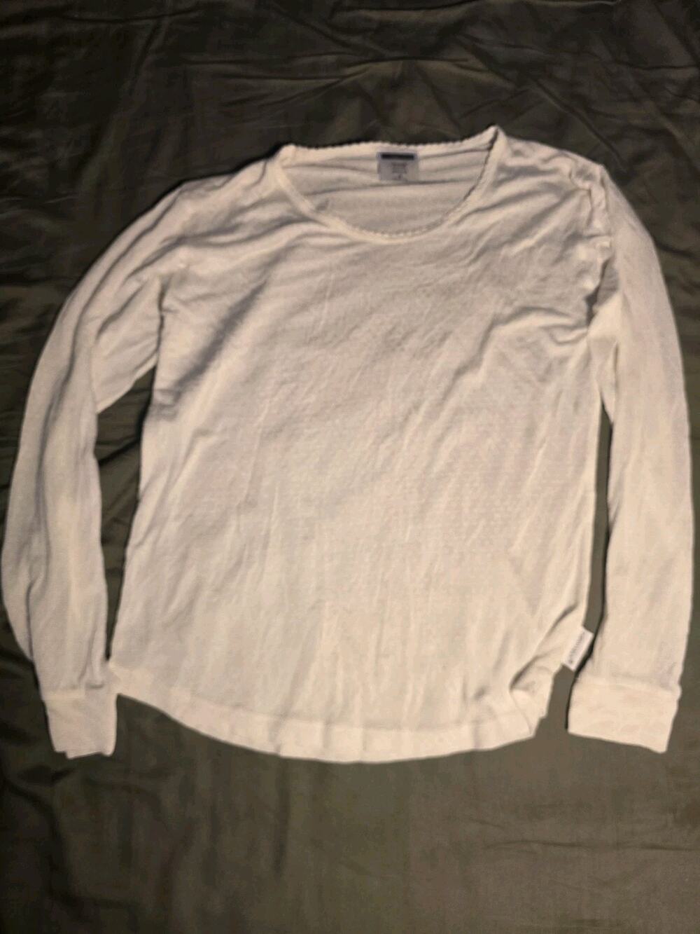 Thermasilk by Terramar Womens Ivory 100% Silk Pointelle L/S Base Layer Medium